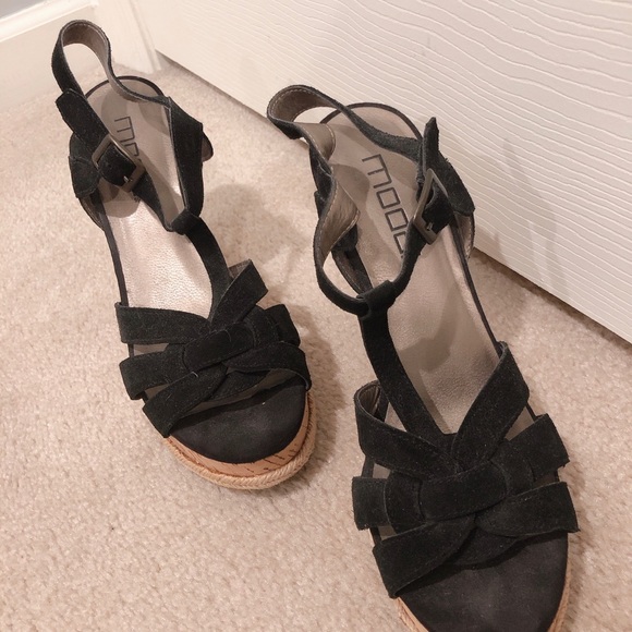 Black Moda Spana Wedge / Espadrille - Picture 2 of 2